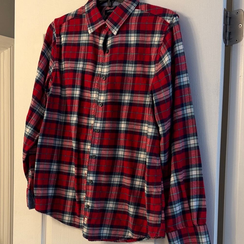 Lands' End Red and Blue Plaid Shirt